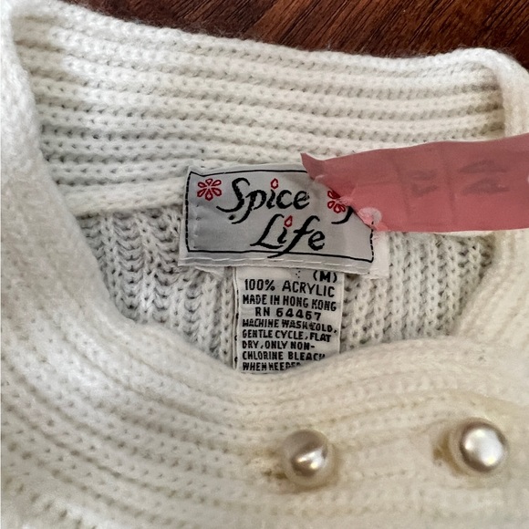 Vintage Spice of Life off white knit sweater - Picture 6 of 8